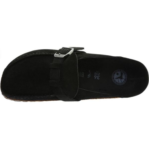 Birkenstock-Women's Buckley Moc Toe Suede Clog Black Suede