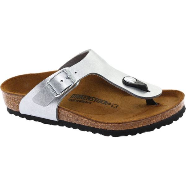 Girls' Gizeh Birko-Flor Thong Sandal Silver Birko-Flor