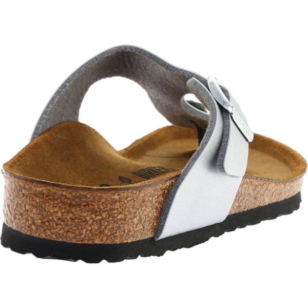 Girls' Gizeh Birko-Flor Thong Sandal Silver Birko-Flor