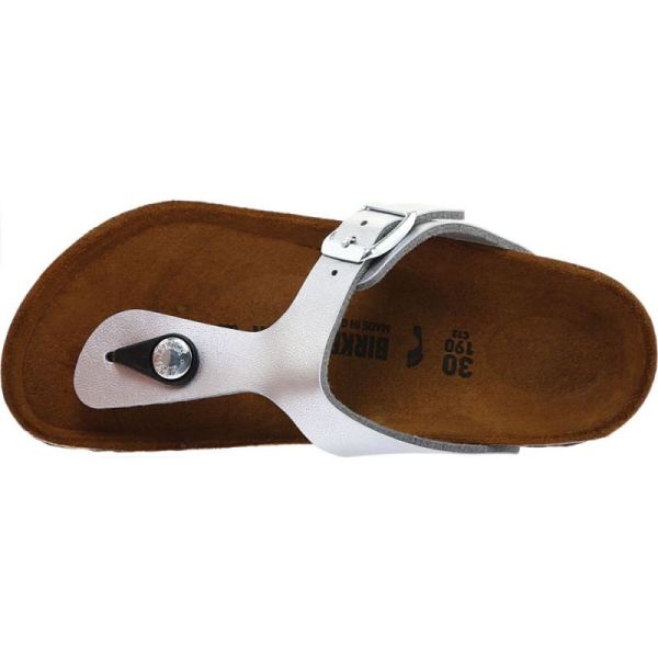 Girls' Gizeh Birko-Flor Thong Sandal Silver Birko-Flor