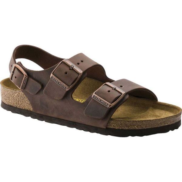 Birkenstock-Men's Milano Oiled Leather Strappy Sandal Habana