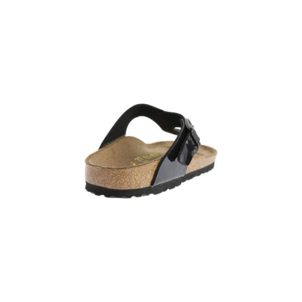 Birkenstock-Women's Gizeh Birko Flor Thong Sandal Black Patent Birko Flor