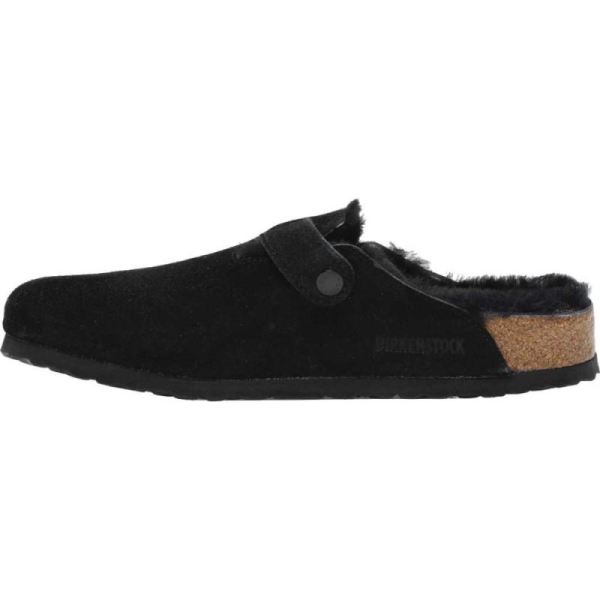 Birkenstock-Men's Boston Shearling Clog Black/Black Suede