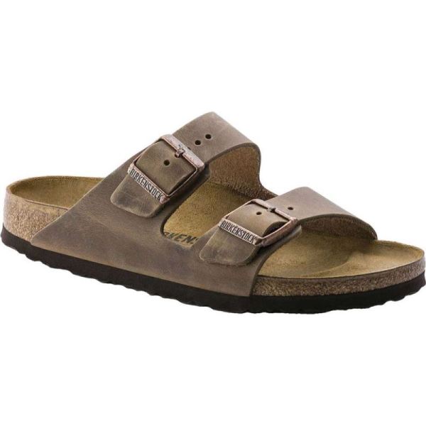 Birkenstock-Men's Arizona Oiled Leather Slide Tobacco Oiled Leather