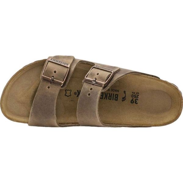 Birkenstock-Men's Arizona Oiled Leather Slide Tobacco Oiled Leather