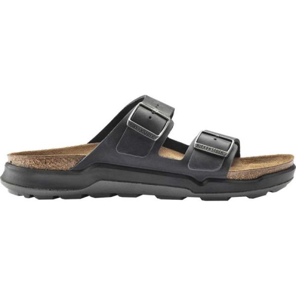 Birkenstock-Men's Arizona CT Slide Black Oiled Nubuck Leather