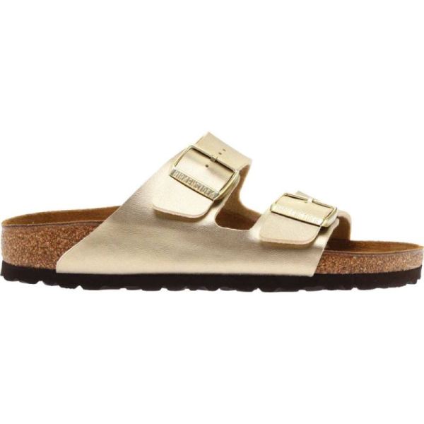 Birkenstock-Women's Arizona Birko-Flor Slide Gold Birko-Flor