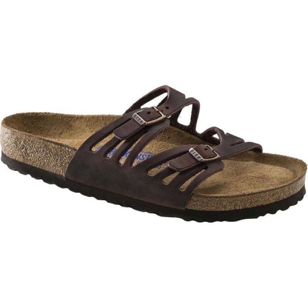 Birkenstock-Women's Granada Soft Footbed Slide Habana Oiled Leather