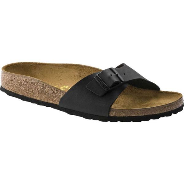 Birkenstock-Women's Madrid Birko-Flor Slide Black Birko Flor