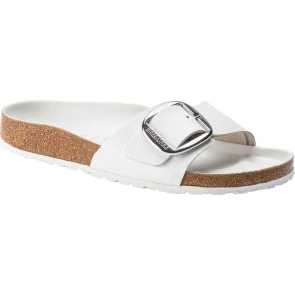 Birkenstock-Women's Madrid Big Buckle Slide White Leather