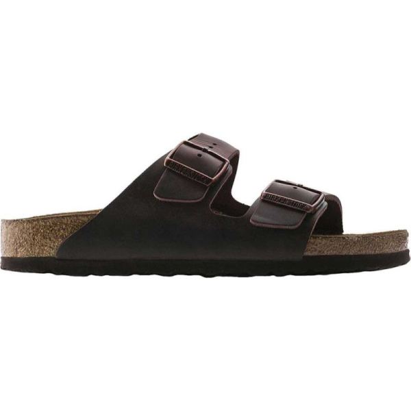 Birkenstock-Women's Arizona Soft Footbed Oil Leather Slide Habana Oiled Leather