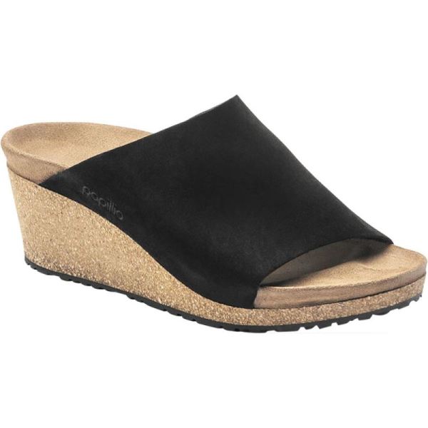 Birkenstock-Women's Papillio Namica Suede Wedge Slide Black Suede