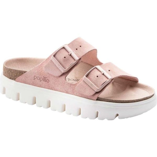 Birkenstock-Women's Arizona Chunky Two Strap Slide Soft Pink Suede