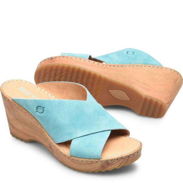Born | For Women Nora Sandals - Turquoise Turchese Suede (Green)