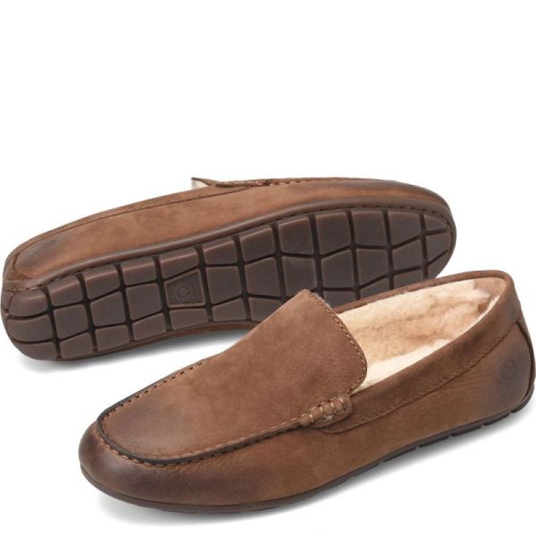 Born | For Men Allan Shearling Slippers - Carafe Nubuck (Brown)