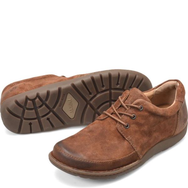 Born | For Men Nigel 3-Eye Slip-Ons & Lace-Ups - Rust Tobacco Distressed (Brown)