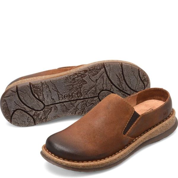 Born | For Men Bryson Clog Slip-Ons & Lace-Ups - Glazed Ginger Distressed (Brown)