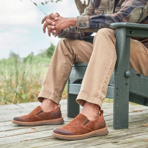 Born | For Men Bryson Slip-Ons & Lace-Ups - Glazed Ginger Distressed (Brown)