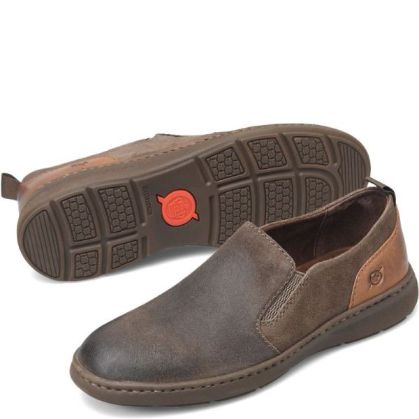 Born | For Men Morgan Slip-Ons & Lace-Ups - Dark Mud Distressed (Grey)