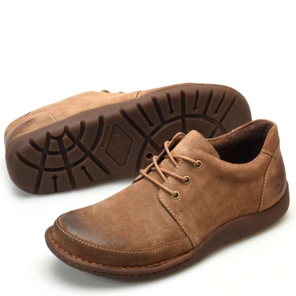 Born | For Men Nigel 3-Eye Slip-Ons & Lace-Ups - Saddle Distressed (Tan)