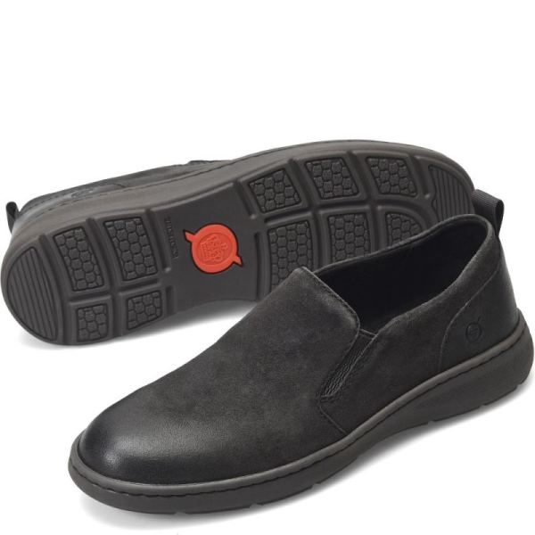 Born | For Men Morgan Slip-Ons & Lace-Ups - Dark Carbon Distressed (Grey)