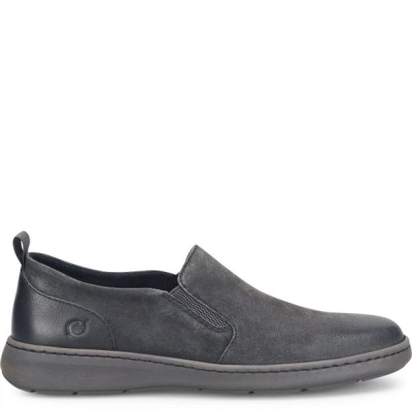 Born | For Men Morgan Slip-Ons & Lace-Ups - Dark Carbon Distressed (Grey)