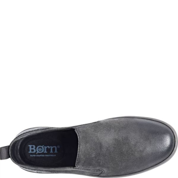 Born | For Men Morgan Slip-Ons & Lace-Ups - Dark Carbon Distressed (Grey)