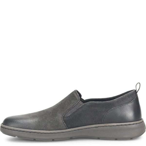Born | For Men Morgan Slip-Ons & Lace-Ups - Dark Carbon Distressed (Grey)