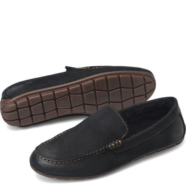 Born | For Men Allan Shearling Slippers - Black Nubuck (Black)