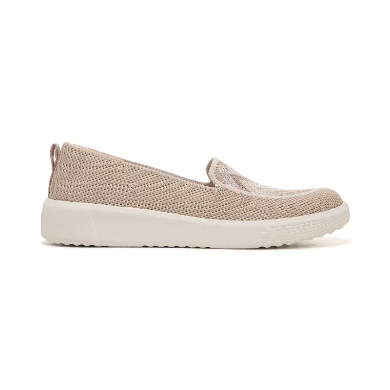 Bzees Women's March On Moc Slip On-Beige Chevron Knit | New Arrivals