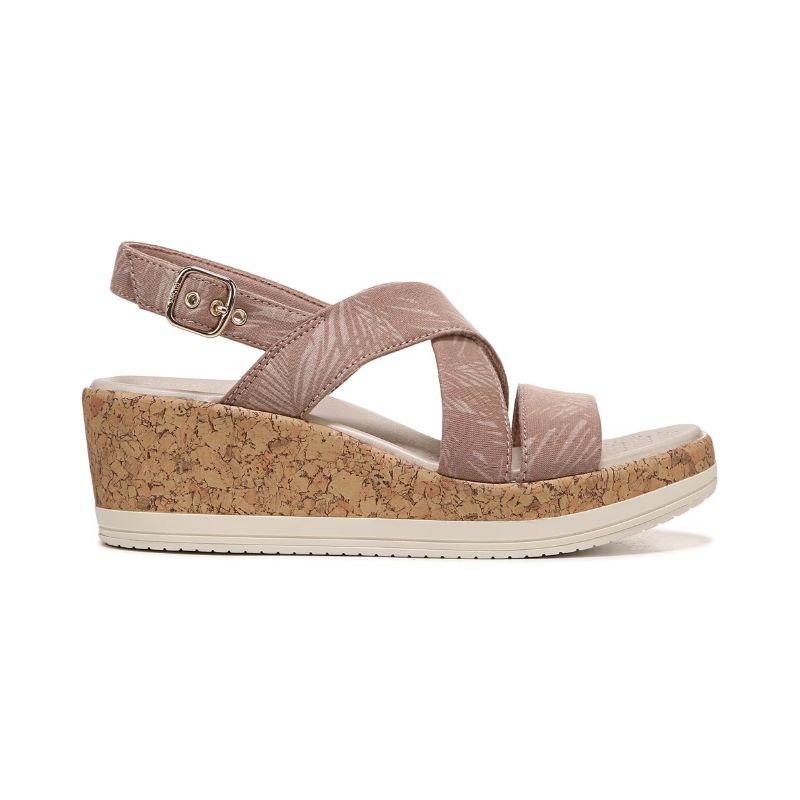 Bzees Women's Radiant Wedge Sandal-Brown Palm Fabric | New Arrivals