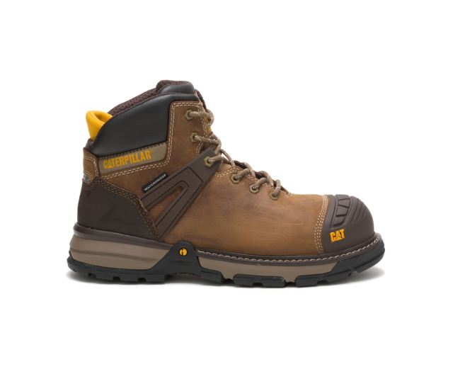 Cat Footwear | Excavator Superlite Waterproof Nano Toe Work Boot Dark Biege