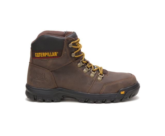 Cat Footwear | Outline Steel Toe Work Boot Seal Brown