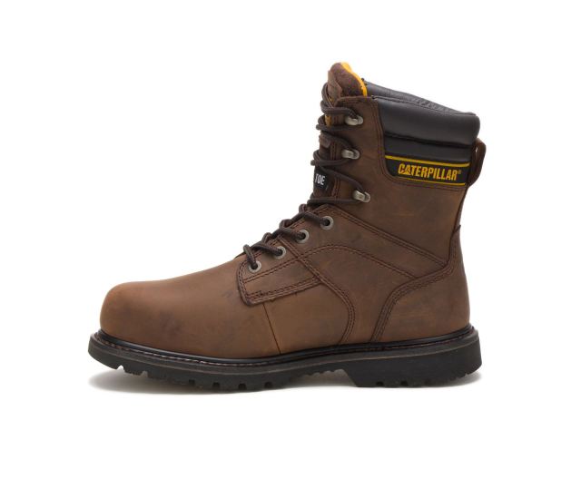 Cat Footwear | Salvo 8" Waterproof Steel Toe Thinsulate™ Work Boot Dark Brown