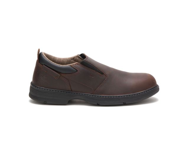 Cat Footwear | Conclude Steel Toe Work Shoe Dark Brown