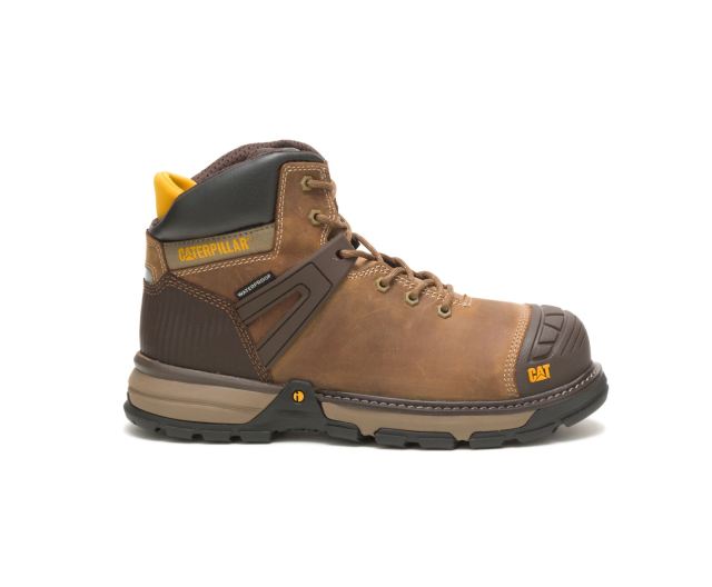 Cat Footwear | Excavator Superlite Waterproof Soft Toe Work Boot Dark Beige