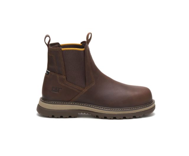 Cat Footwear | Fairbanks Chelsea Steel Toe Work Boot Toffee