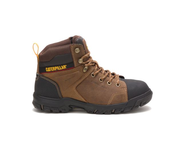 Cat Footwear | Wellspring Waterproof Metatarsal Guard Steel Toe Work Boot Real Brown