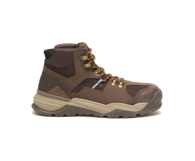 Cat Footwear | Provoke Mid Waterproof Alloy Toe Work Boot Chocolate