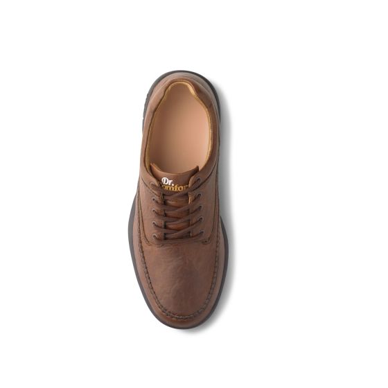 Quick Ship Dr. Comfort Stallion Men's Dress Shoes | Chestnut