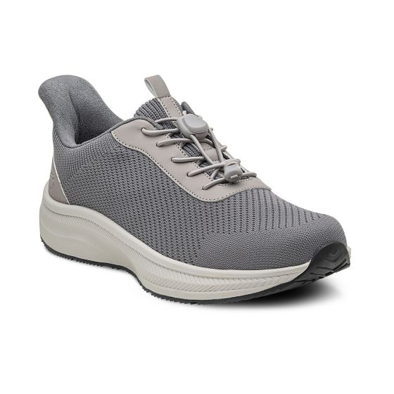 Quick Ship Dr. Comfort Finch Men's Hands-Free Shoe | Grey