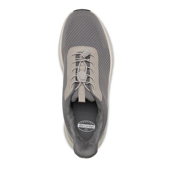 Quick Ship Dr. Comfort Finch Men's Hands-Free Shoe | Grey