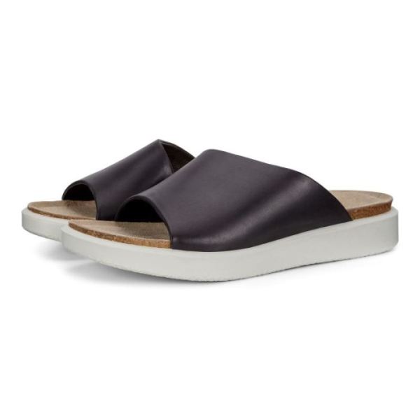 ECCO SHOES -CORKSPHERE WOMEN'S SLIP-ON SANDALS-BLACK