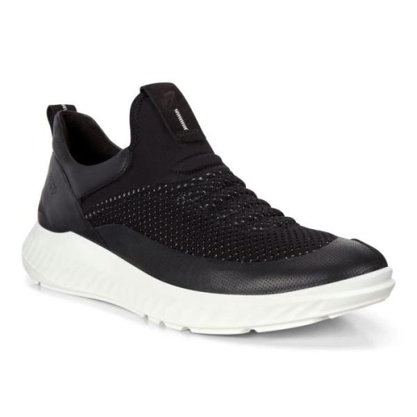 ECCO SHOES -ST.1 LITE MEN'S SLIP-ON SNEAKERS-BLACK/BLACK/BLACK