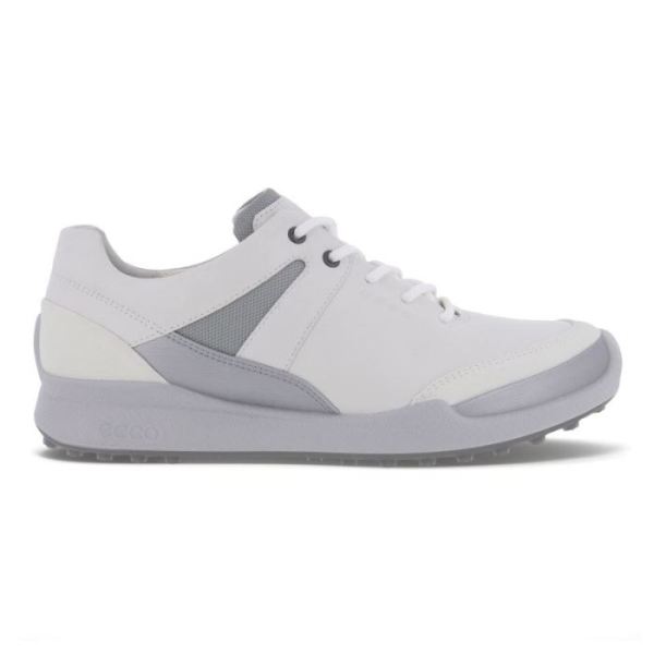 ECCO SHOES -WOMEN'S GOLF BIOM HYBRID SHOE-WHITE/SILVER METALLIC/WHITE