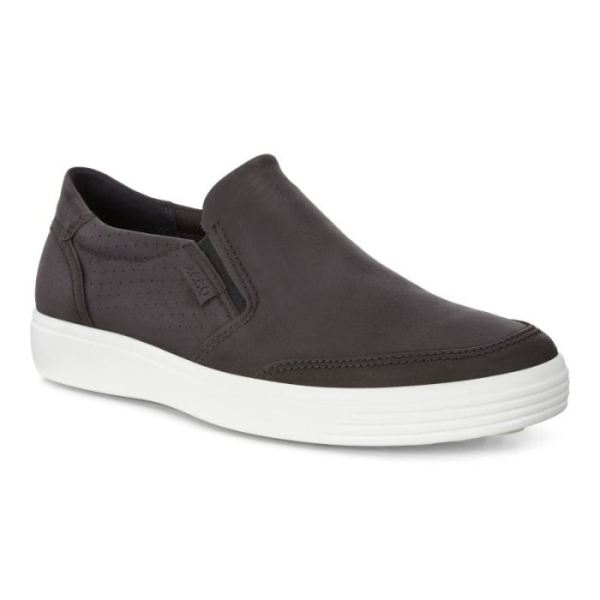 ECCO SHOES -SOFT 7 MEN'S SLIP-ON SNEAKERS-BLACK