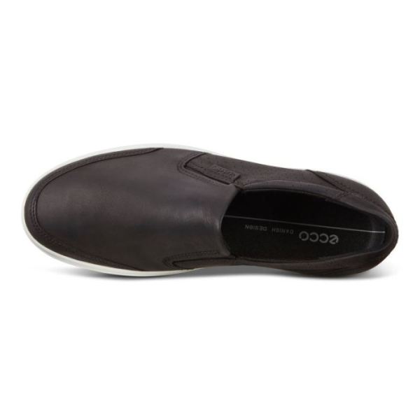 ECCO SHOES -SOFT 7 MEN'S SLIP-ON SNEAKERS-BLACK