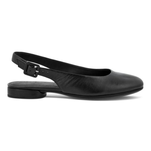 ECCO SHOES -ANINE WOMEN'S SLING-BACK FLATS-BLACK