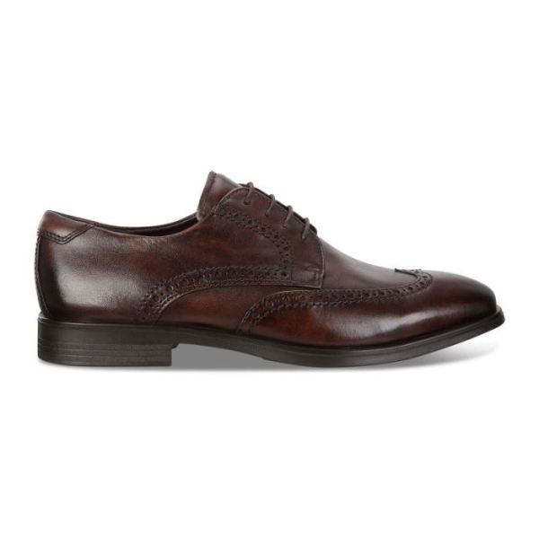 ECCO SHOES -MELBOURNE WINGTIP TIE-COCOA BROWN