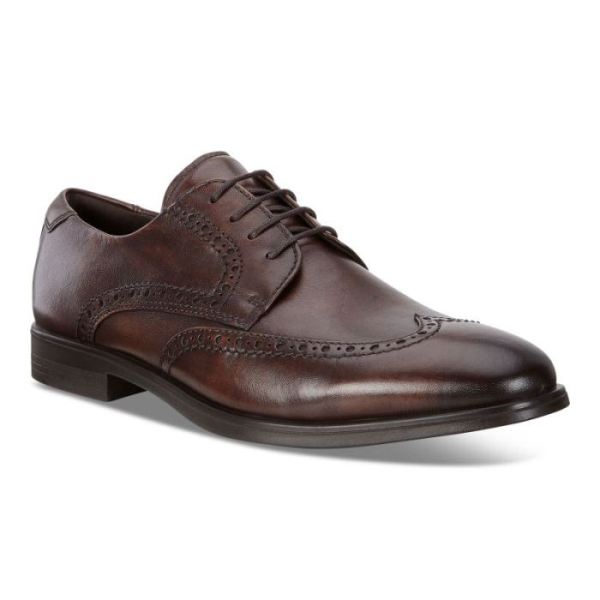 ECCO SHOES -MELBOURNE WINGTIP TIE-COCOA BROWN
